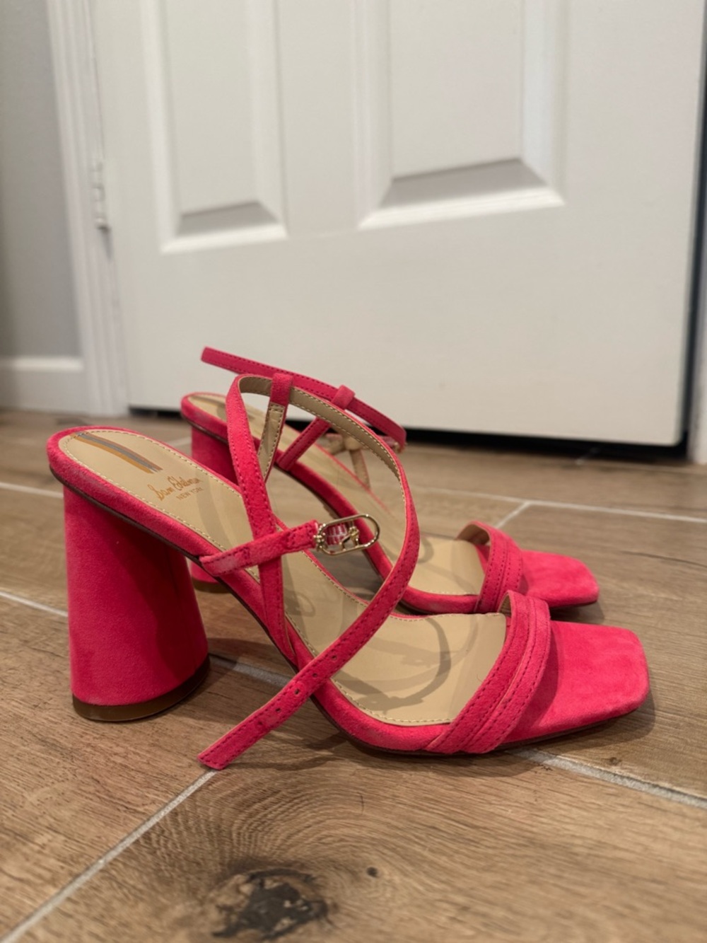 NIB Sam Edelman Bright Pink Strappy Block Heels